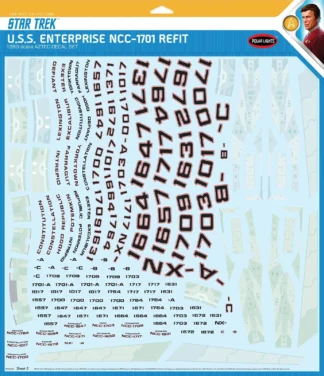 Polar Lights U.S.S. Enterprise NCC-1701 Refit Aztec Decals 1:350 MKA050